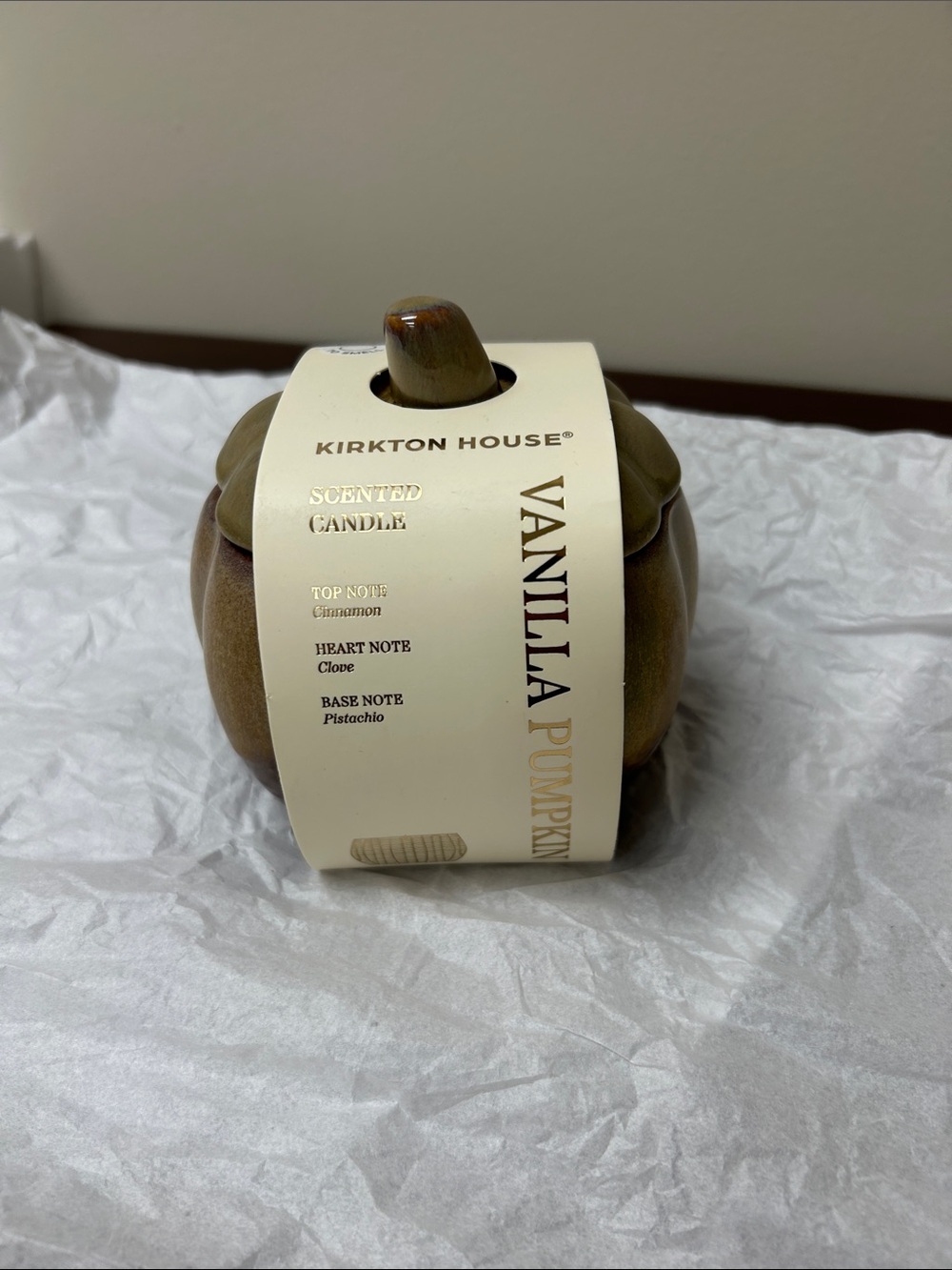 Kirkton House Vanilla Pumpkin Scented Candle - Brown Ceramic Pumpkin